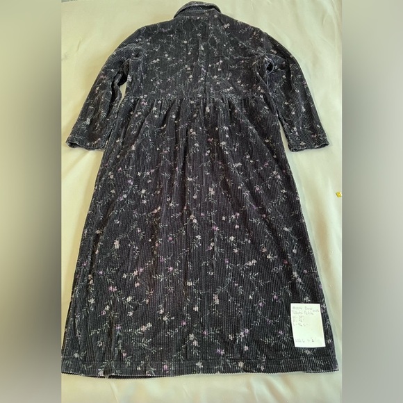 Talbots Black corduroy maxi/midi length dress long sleeve button up women 14P - Picture 10 of 10